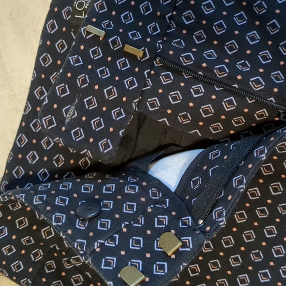 Loft Marisa Skinny Geometric Printed Slash Front Back Welt Pocket Pants 6P - Picture 7 of 13